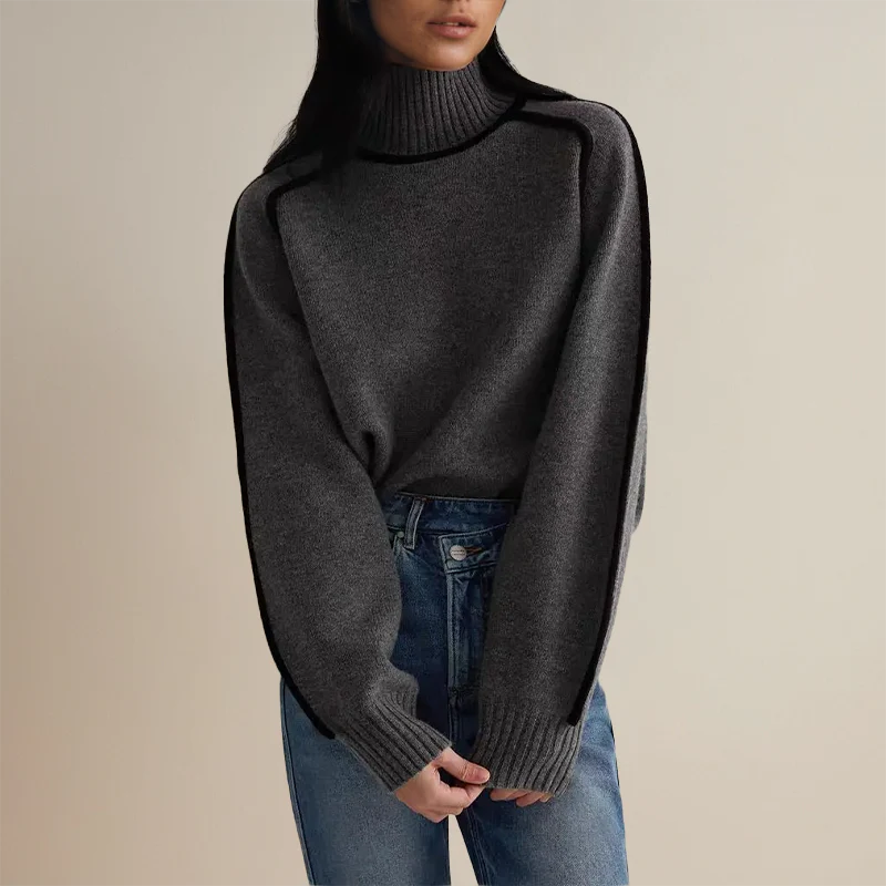 Pull Femme Col Roulé Oversize Raffiné Maille Douce - Image 6
