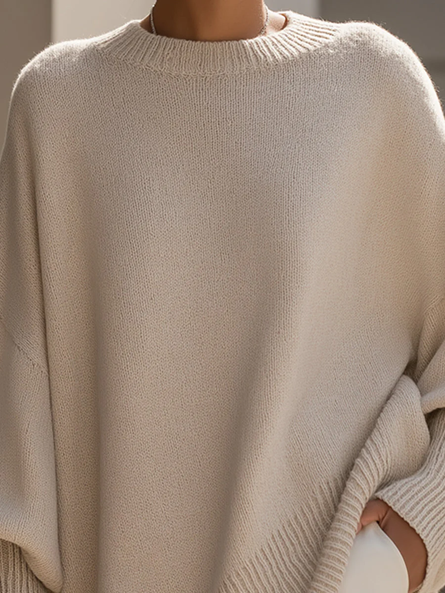 Pull Poncho Tricot Élégant et Stylé pour Femmes – Pull Long Surdimensionné et Doux - Image 4