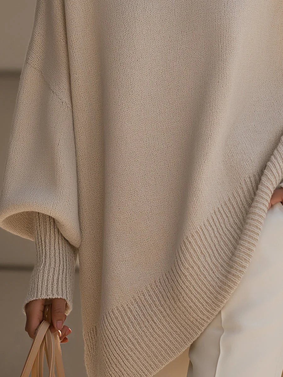 Pull Poncho Tricot Élégant et Stylé pour Femmes – Pull Long Surdimensionné et Doux - Image 5