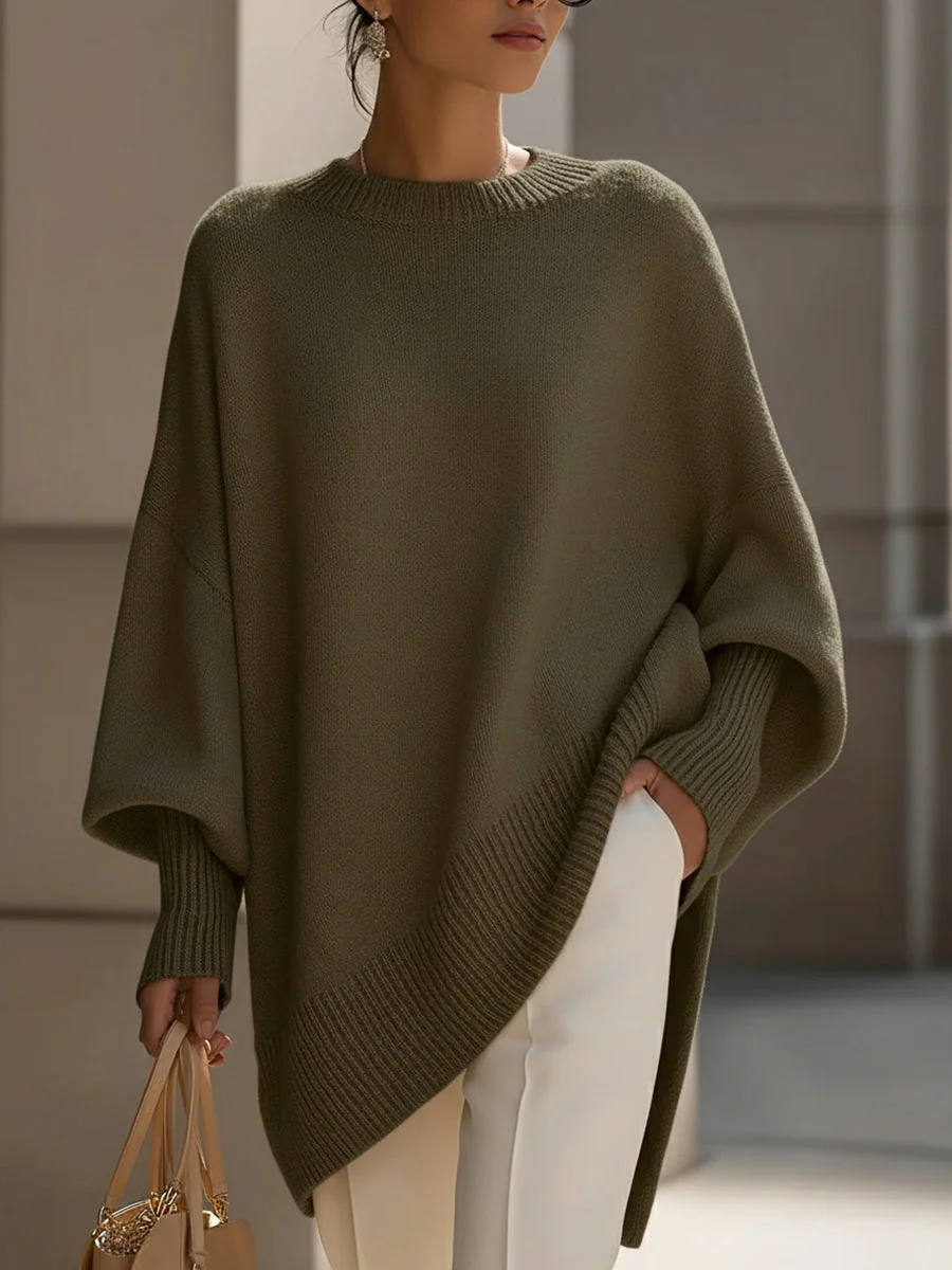Pull Poncho Tricot Élégant et Stylé pour Femmes – Pull Long Surdimensionné et Doux - Image 8