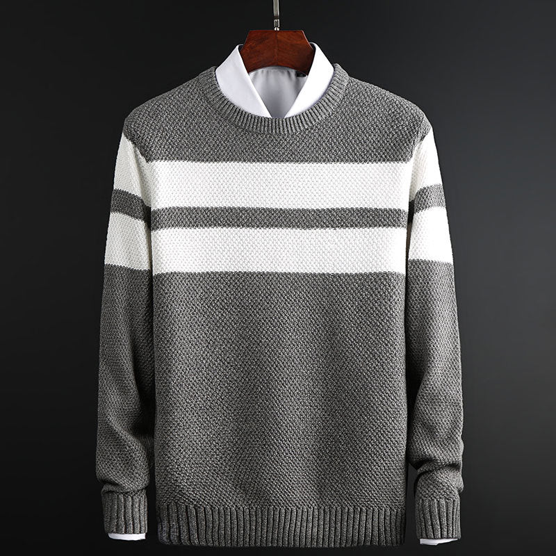 Pull ras du cou à rayures pour homme – Tricot confortable et élégant - Image 3