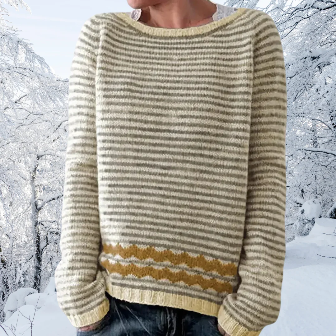 Pull rayé décontracté à coupe ample pour femme – Tricots douce confortable - Image 2