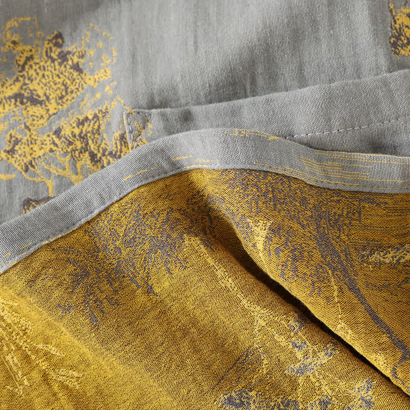Pyjama Kimono Paysage Neutre Confort Élégant Homme – Ensemble 2 Pièces Léger et Respirant avec Motif Imprimé - Image 5