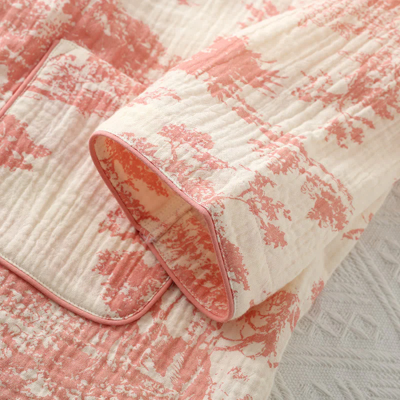 Pyjama Kimono Rafraîchissant Femme en Gaze de Coton – Ensemble 2 Pièces Léger Respirant Doux avec Coupe Décontractée pour Toutes Saisons - Image 6