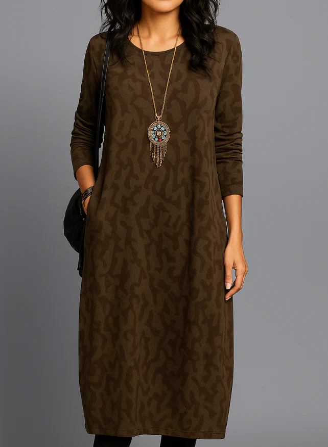 Robe ample à motif pour femme – Élégance décontractée au quotidien - Image 5