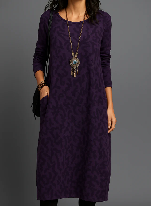 Robe ample à motif pour femme – Élégance décontractée au quotidien - Image 6