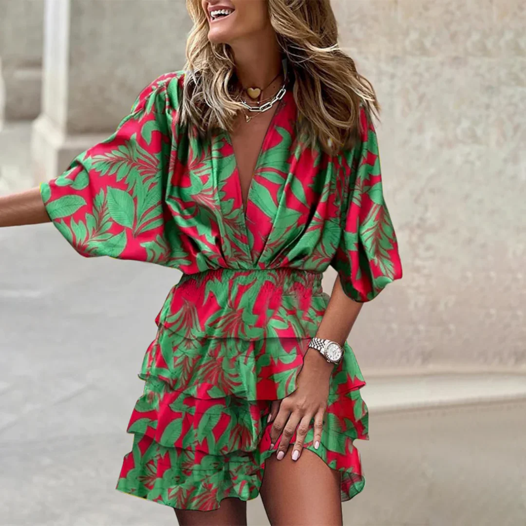 Robe bohème légère femme – Coupe fluide à manches amples et motifs colorés - Image 3