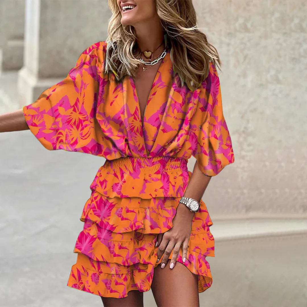 Robe bohème légère femme – Coupe fluide à manches amples et motifs colorés - Image 5