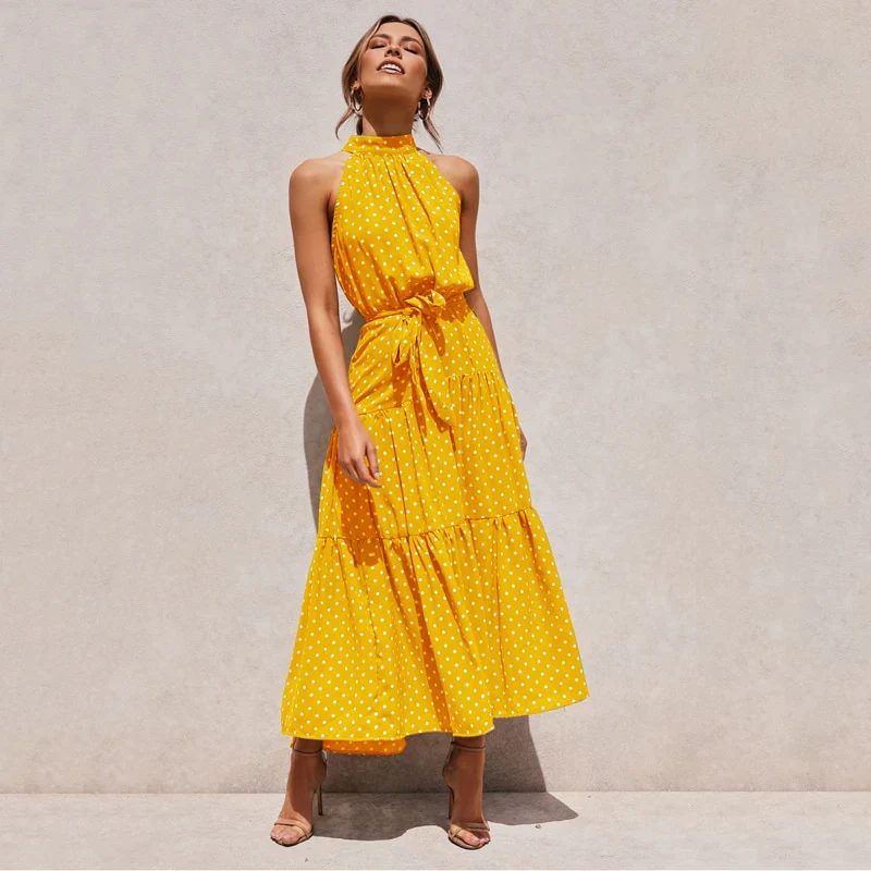 Robe bohème longue sans manches à col montant – Parfaite pour vos escapades d'été - Image 3