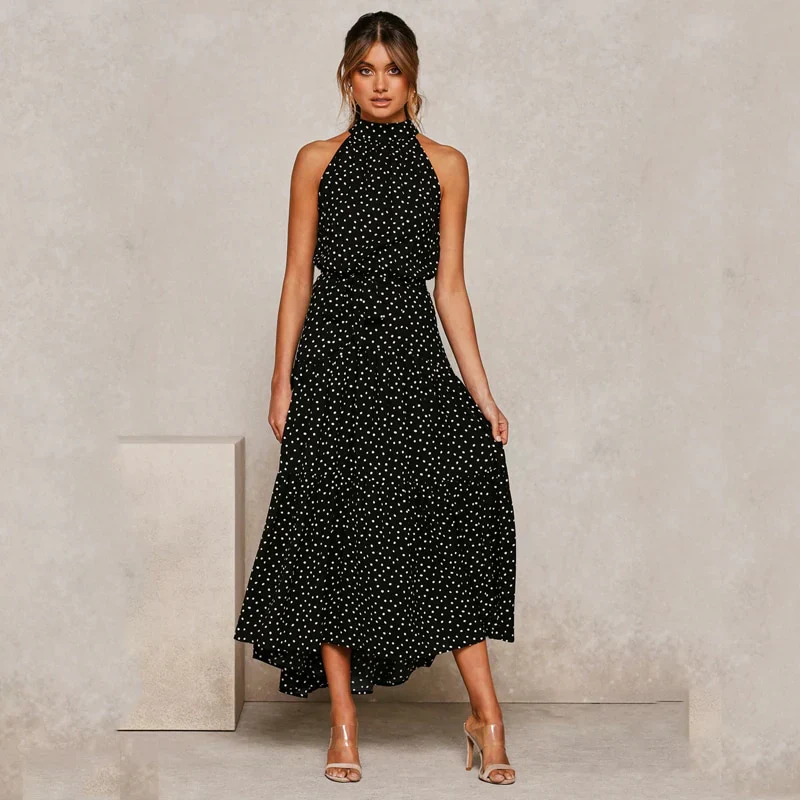 Robe bohème longue sans manches à col montant – Parfaite pour vos escapades d'été - Image 5