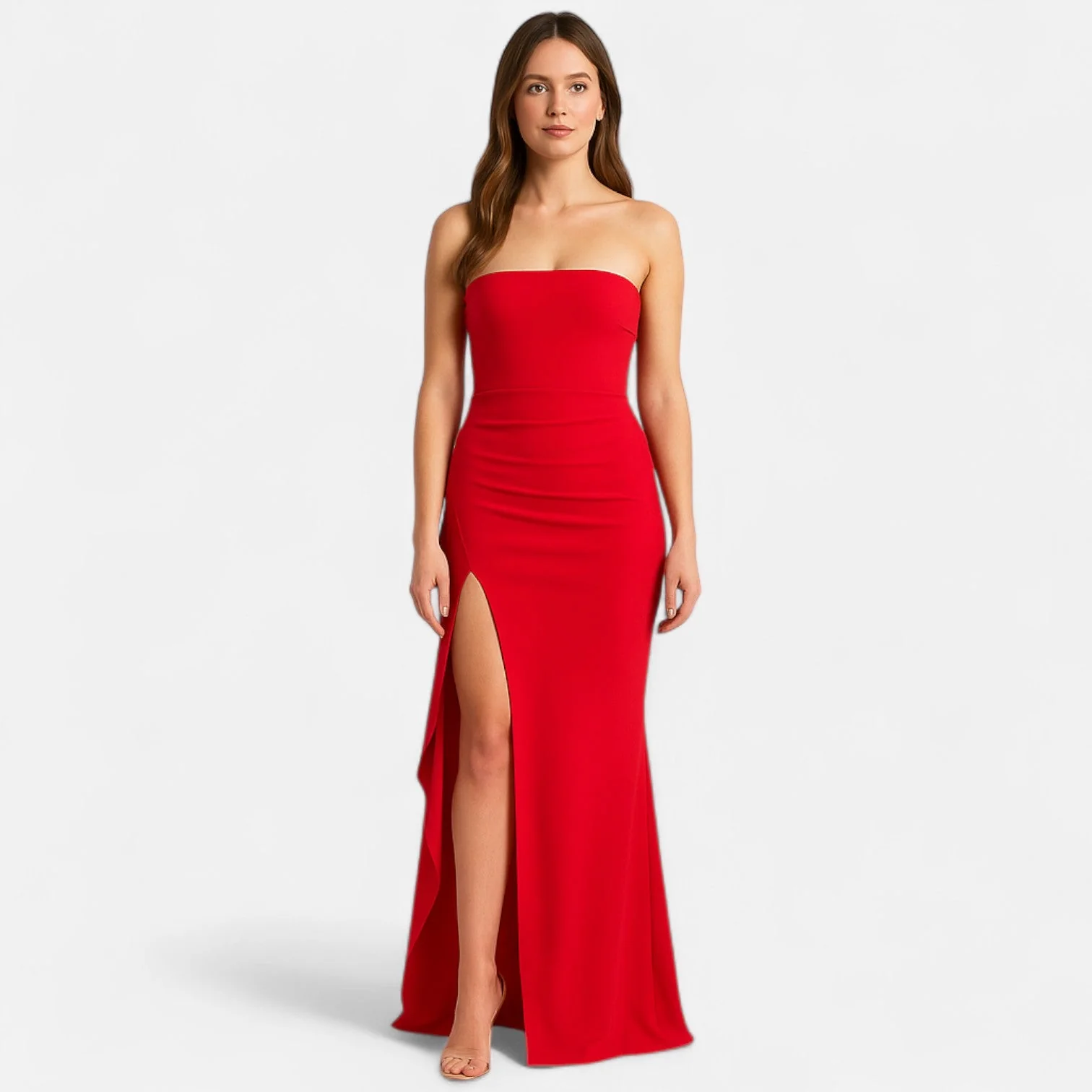 Robe bustier fendue pour femme – Style glamour contemporain, audacieux et élégant pour une soirée élégante