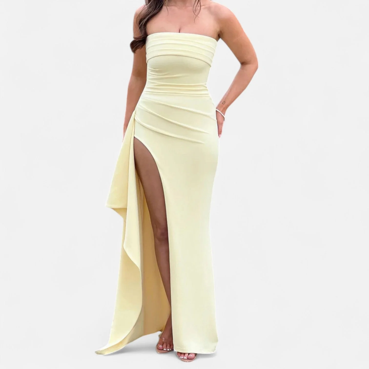 Robe bustier fendue pour femme – Style glamour contemporain, audacieux et élégant pour une soirée élégante - Image 2