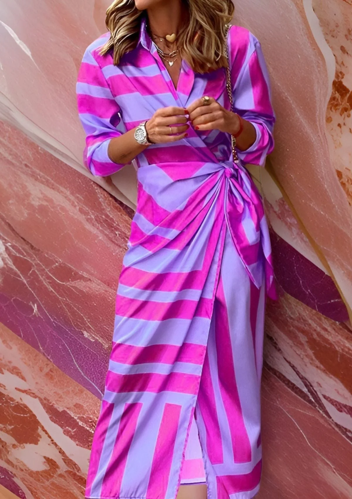 Robe chemise cintrée imprimée pour femme - Image 12