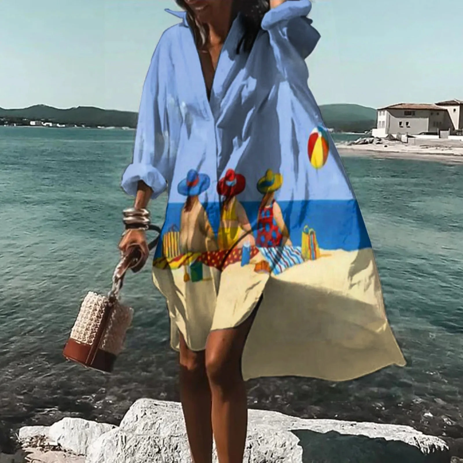 Robe Chemise Décontractée en Lin Femme – Coupe Droite Légère d’Été - Image 5