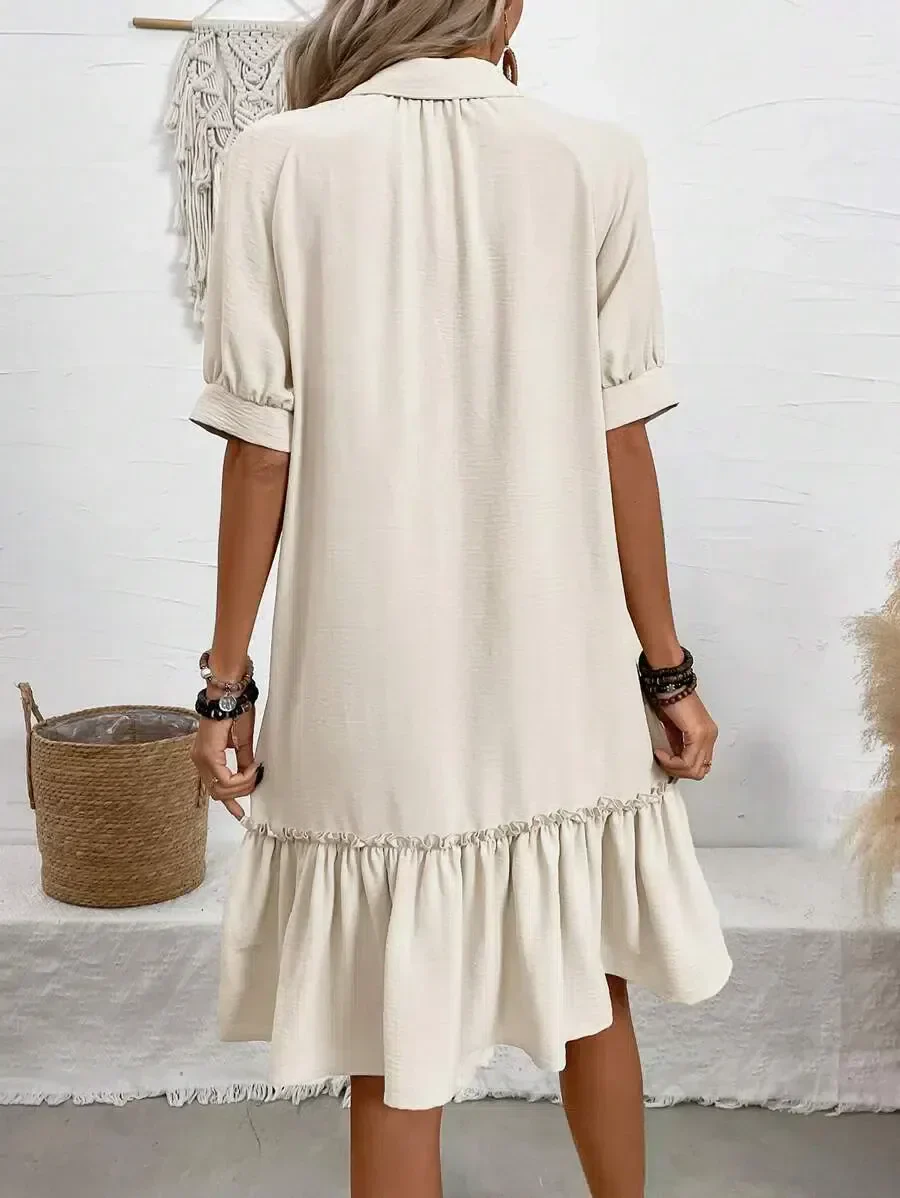 Robe chemise été femme – Tunique ample à boutons, style plage chic - Image 2