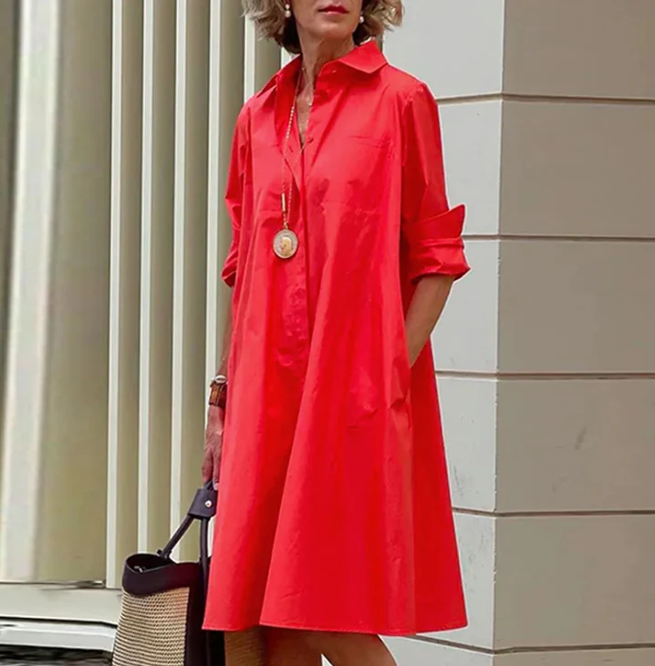Robe chemise femme à pois polka dot – Coupe fluide élégante en coton mélangé - Image 11