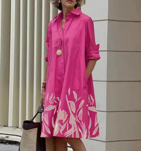 Robe chemise femme à pois polka dot – Coupe fluide élégante en coton mélangé - Image 3