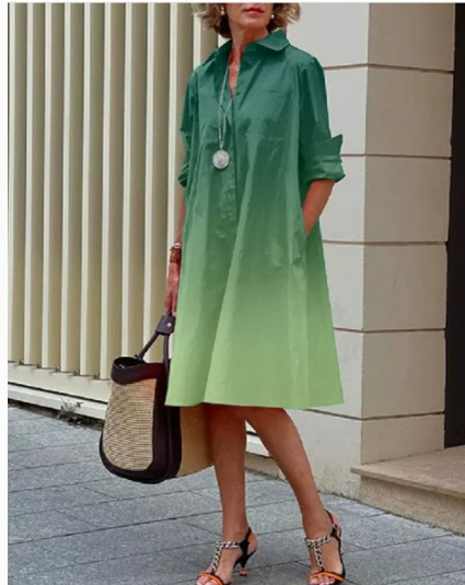 Robe chemise femme à pois polka dot – Coupe fluide élégante en coton mélangé - Image 5
