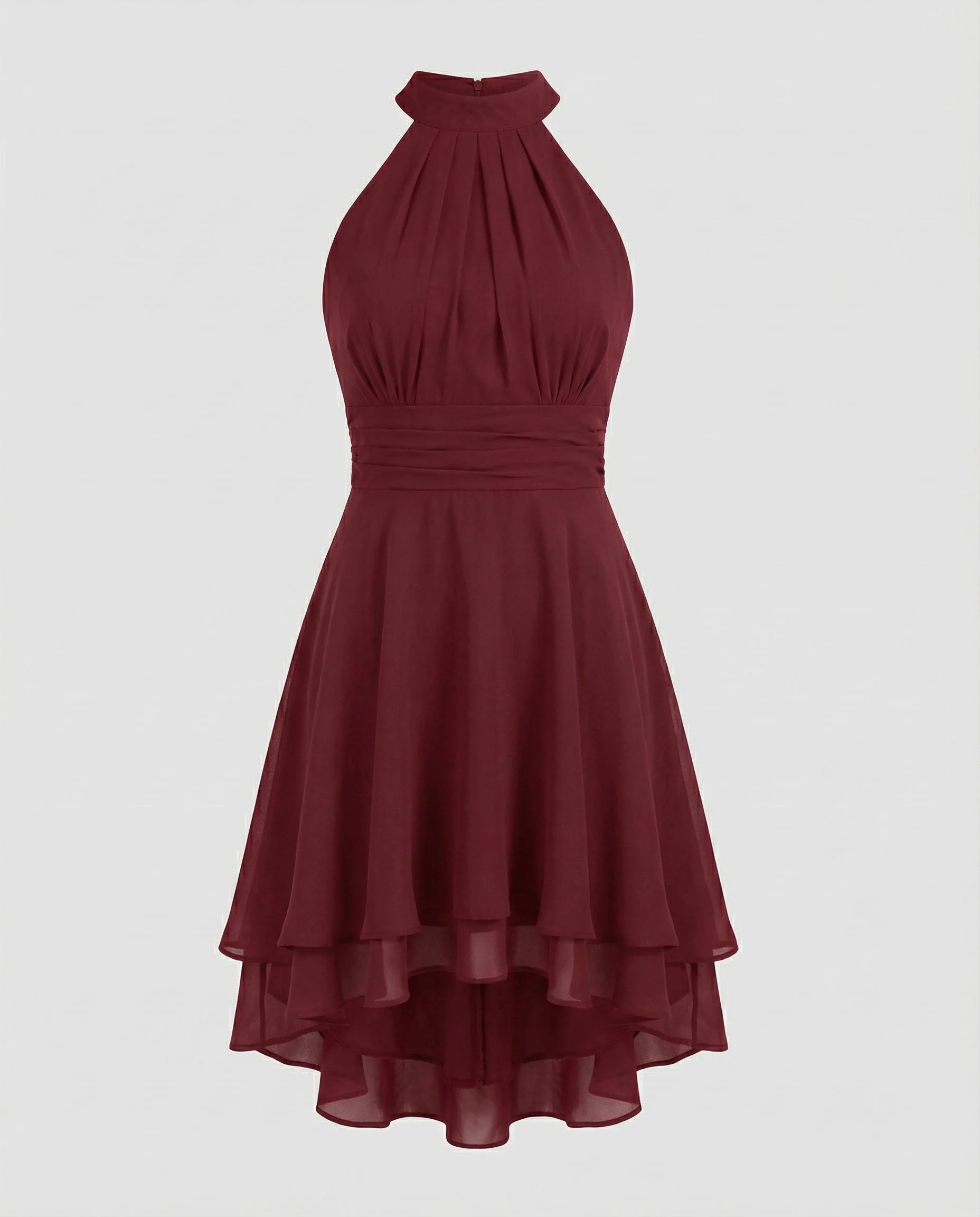 Robe Cocktail Élégante Femme – Mini Plissée En Chiffon Sans Manches - Image 10