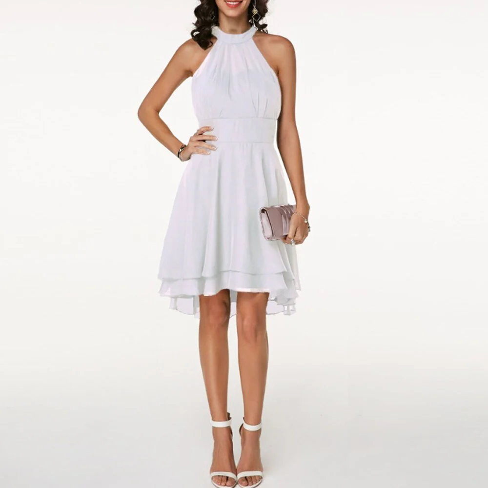 Robe Cocktail Élégante Femme – Mini Plissée En Chiffon Sans Manches - Image 18