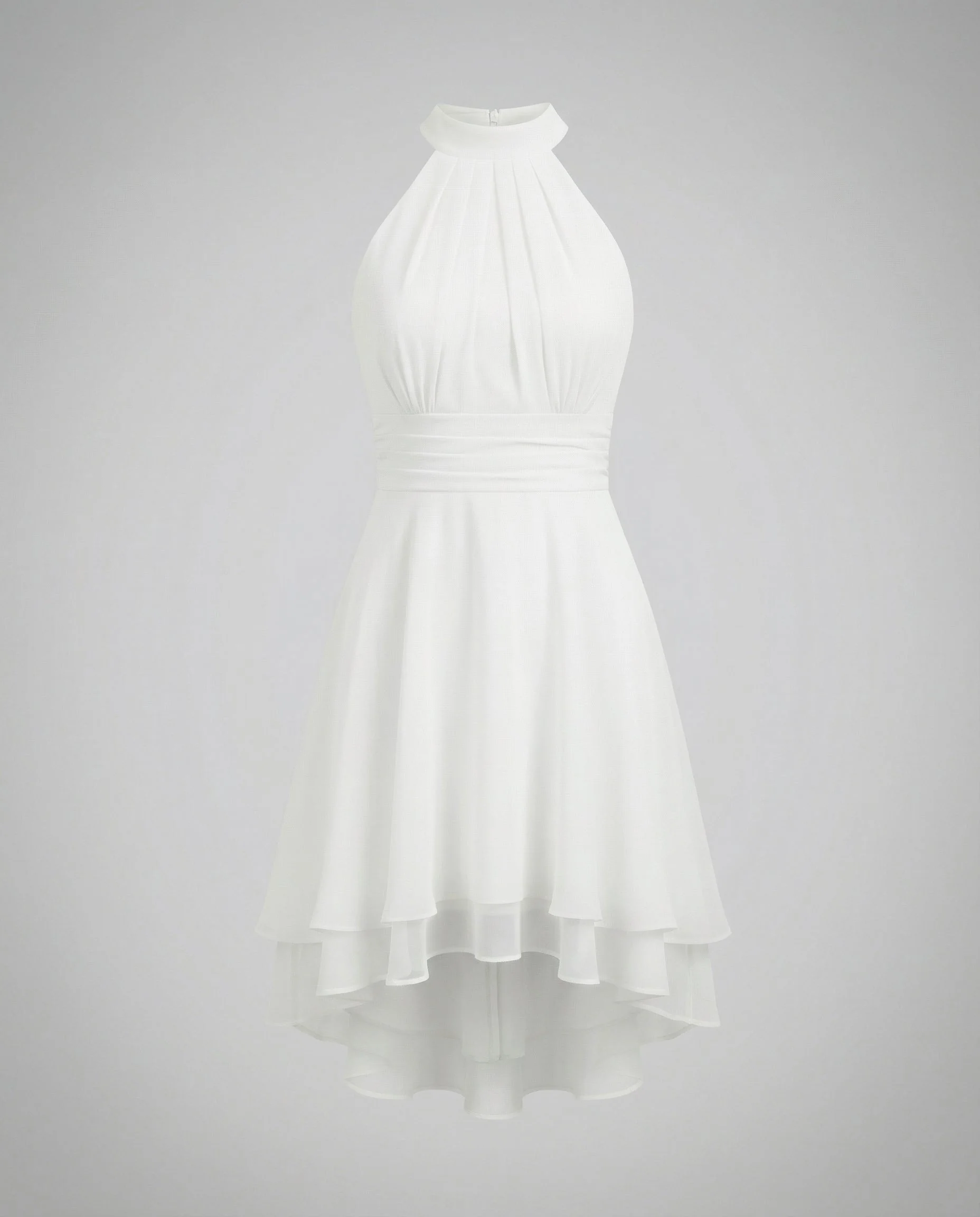 Robe Cocktail Élégante Femme – Mini Plissée En Chiffon Sans Manches - Image 6