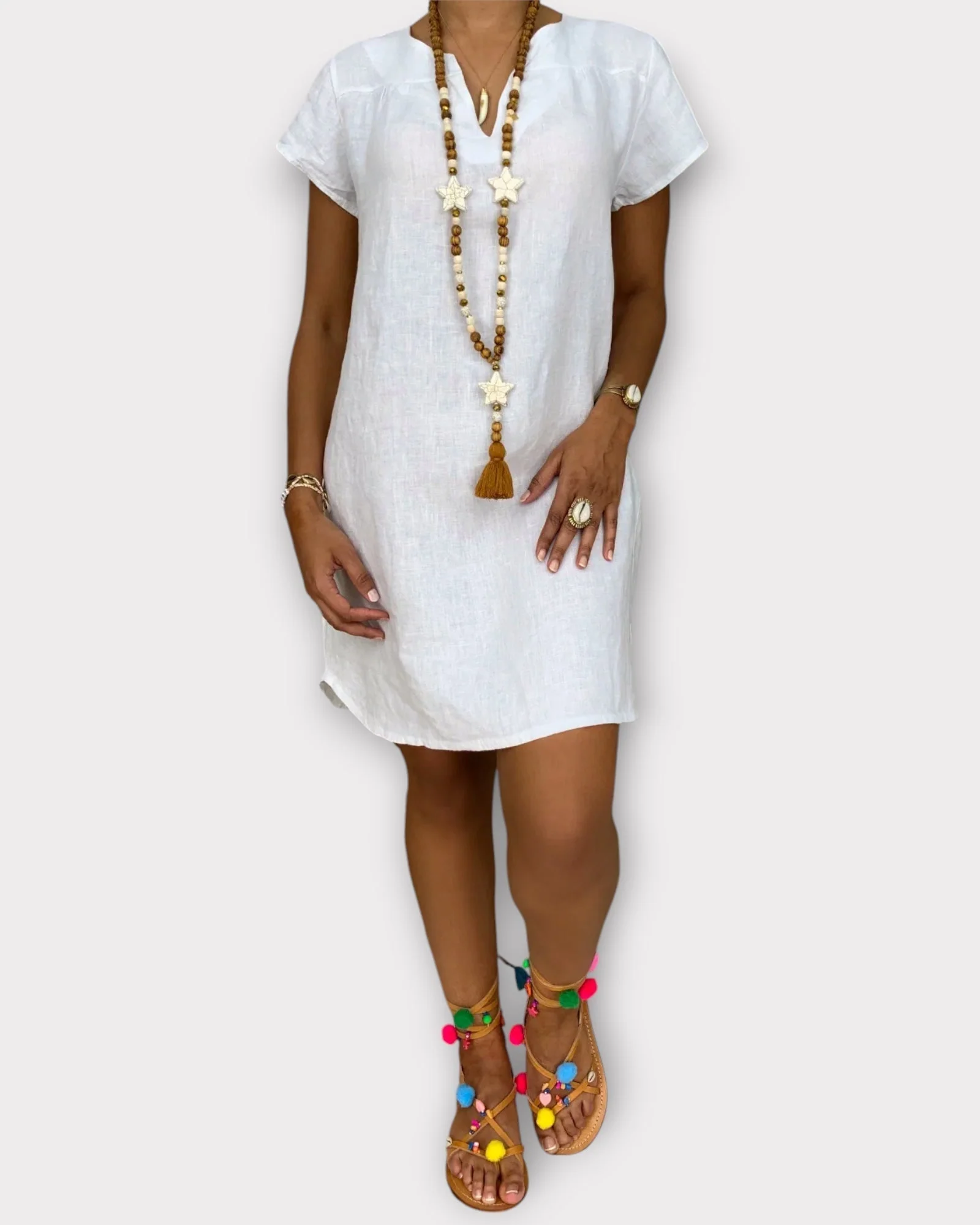 Robe Courte Blanche élégante et Légère pour femme