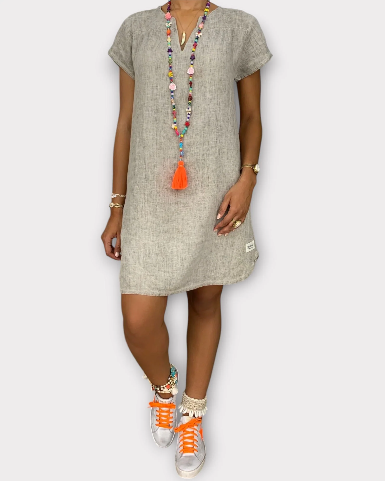 Robe Courte Blanche élégante et Légère pour femme - Image 3