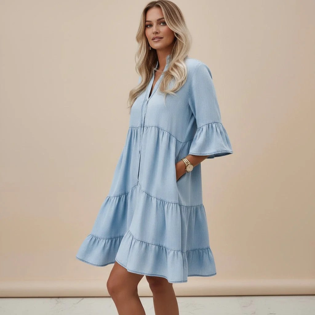 Robe courte en denim femme – Légère et décontractée - Image 3
