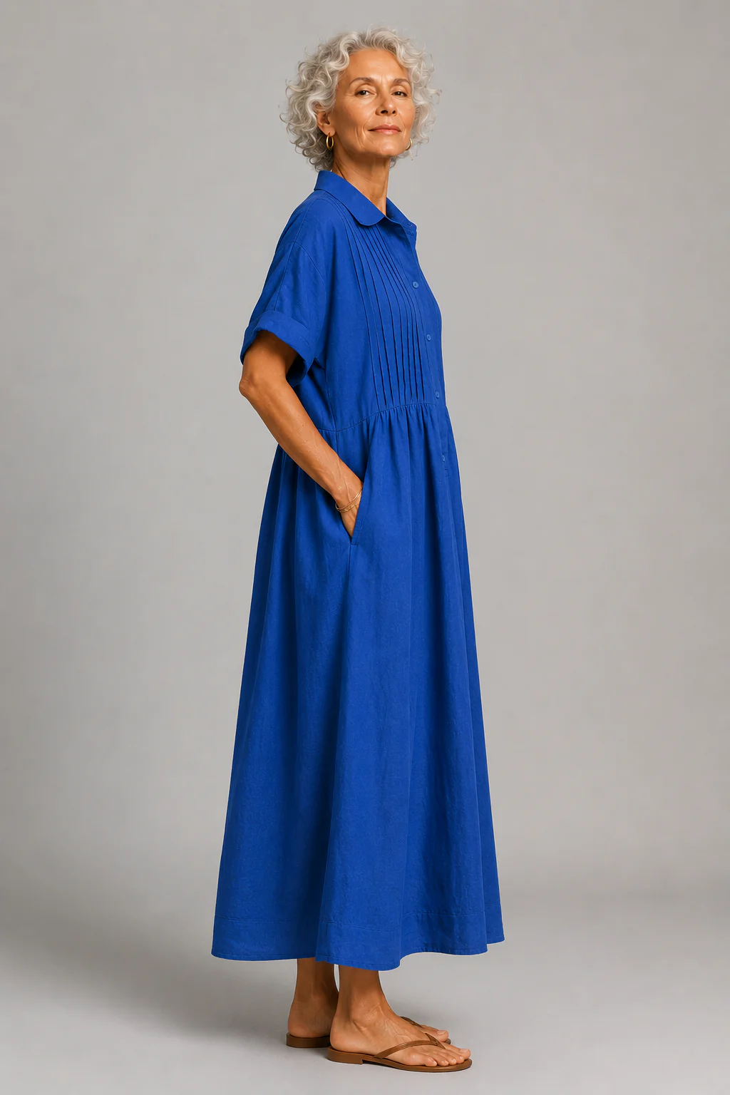Robe d'ete femme fluide a manches courtes - Legere et elegante - Image 3