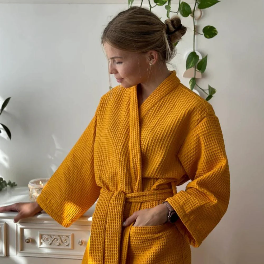 Robe de chambre coton respirant – Peignoir confortable pour spa ou maison