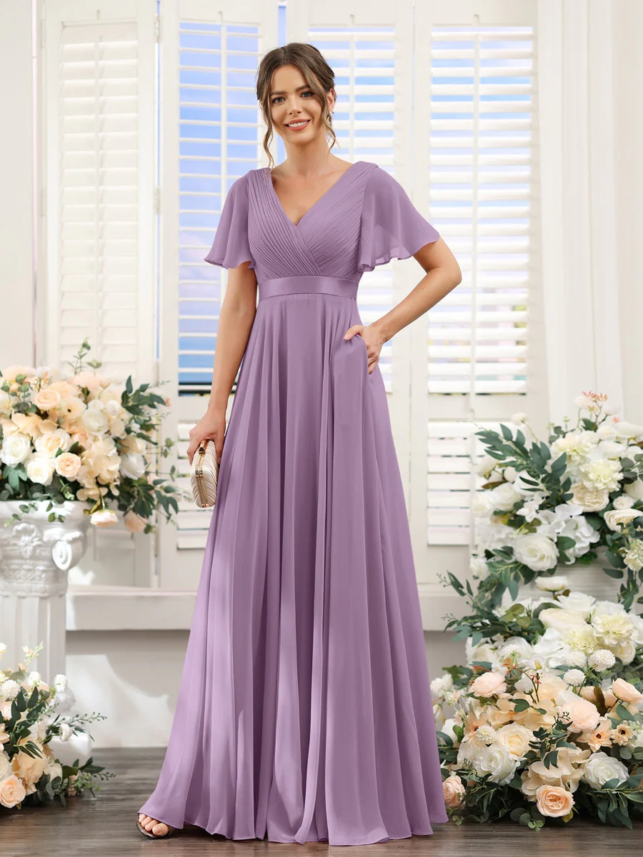 Robe de demoiselle d'honneur trapèze pour femme – Style élégant et formel pour une cérémonie de mariage - Image 10