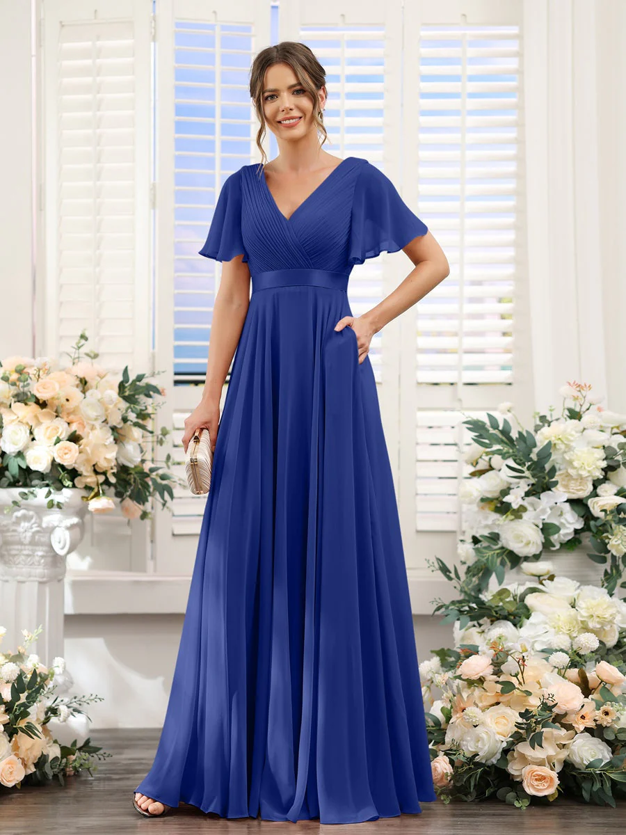 Robe de demoiselle d'honneur trapèze pour femme – Style élégant et formel pour une cérémonie de mariage - Image 11