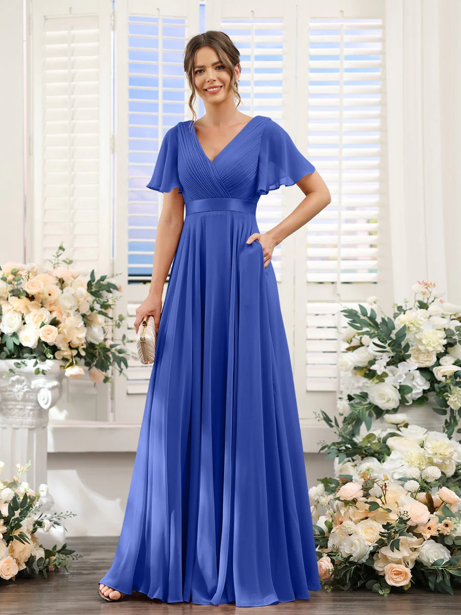 Robe de demoiselle d'honneur trapèze pour femme – Style élégant et formel pour une cérémonie de mariage - Image 15