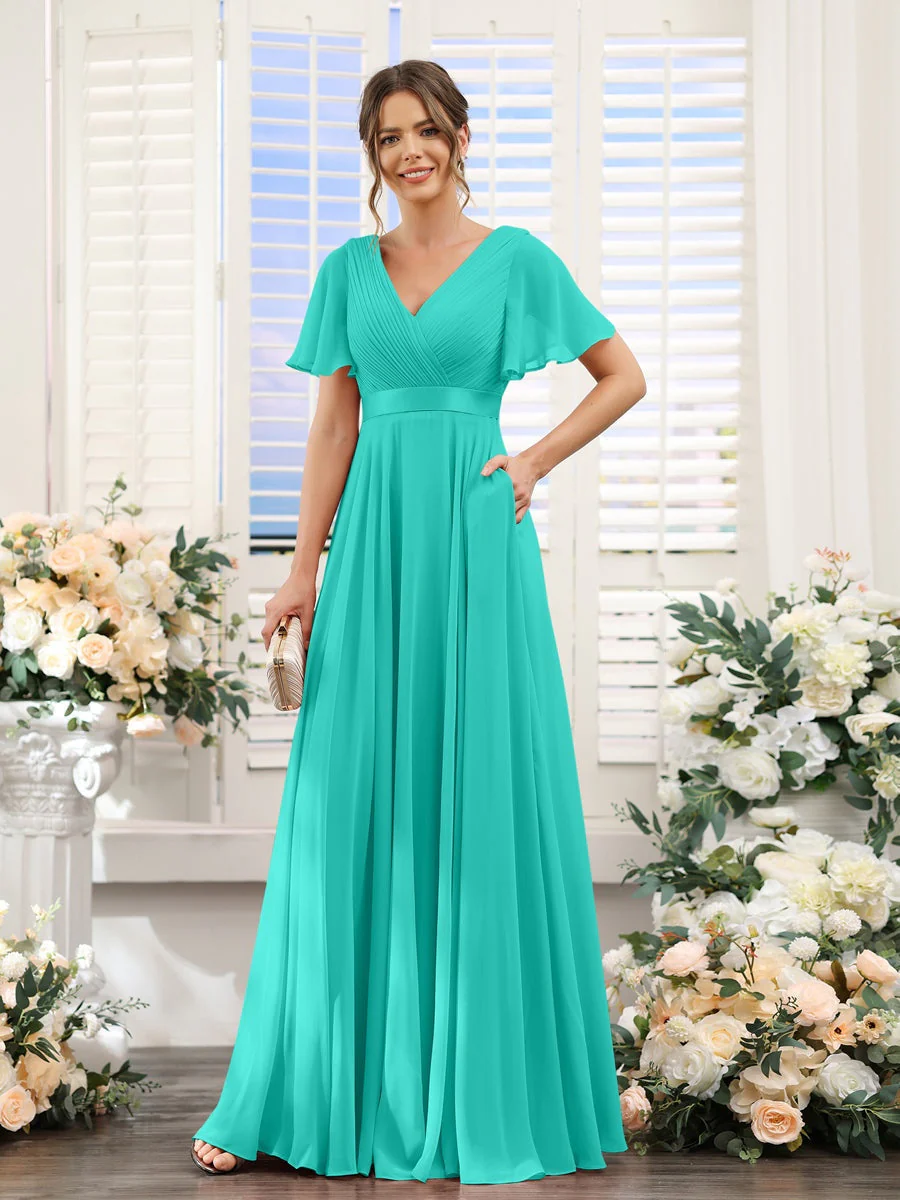 Robe de demoiselle d'honneur trapèze pour femme – Style élégant et formel pour une cérémonie de mariage - Image 17
