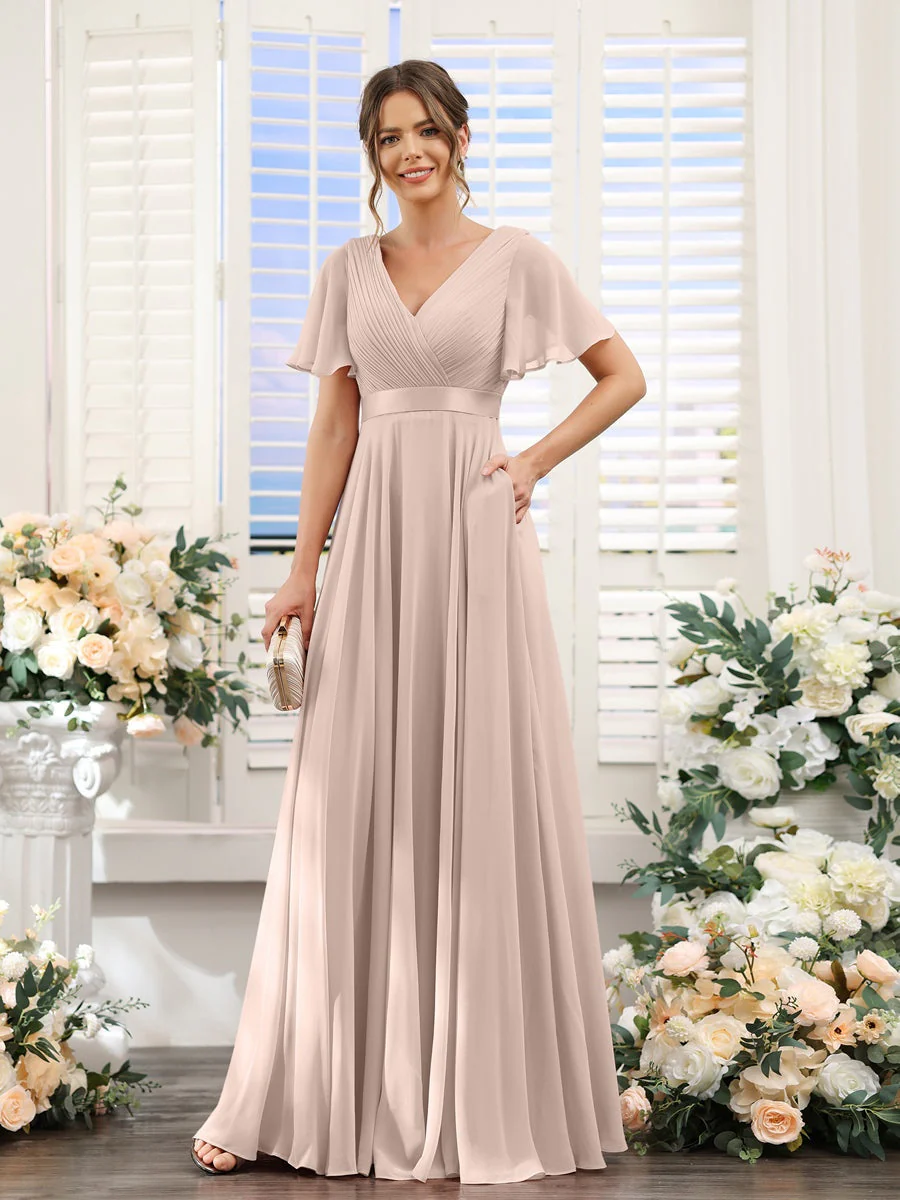 Robe de demoiselle d'honneur trapèze pour femme – Style élégant et formel pour une cérémonie de mariage - Image 18