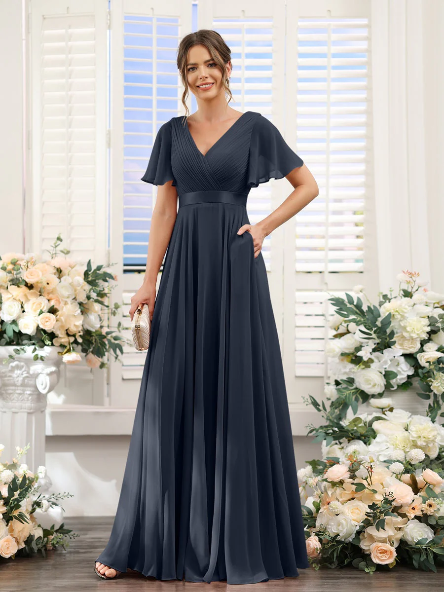 Robe de demoiselle d'honneur trapèze pour femme – Style élégant et formel pour une cérémonie de mariage - Image 19