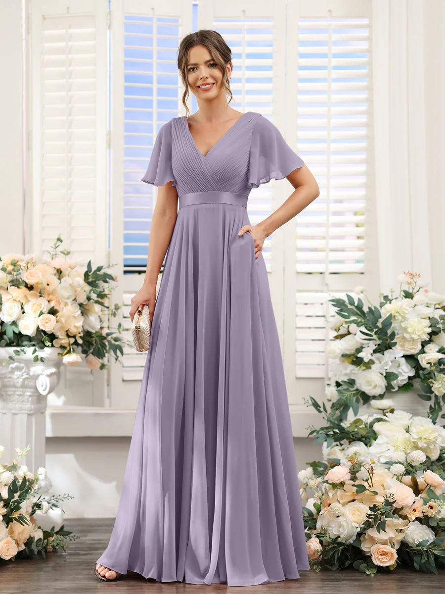 Robe de demoiselle d'honneur trapèze pour femme – Style élégant et formel pour une cérémonie de mariage - Image 20