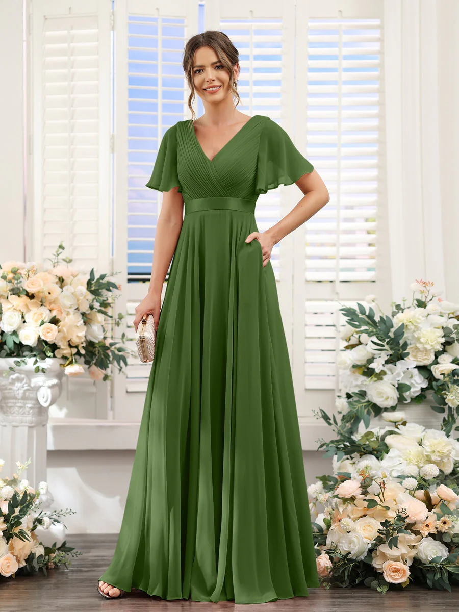 Robe de demoiselle d'honneur trapèze pour femme – Style élégant et formel pour une cérémonie de mariage - Image 21