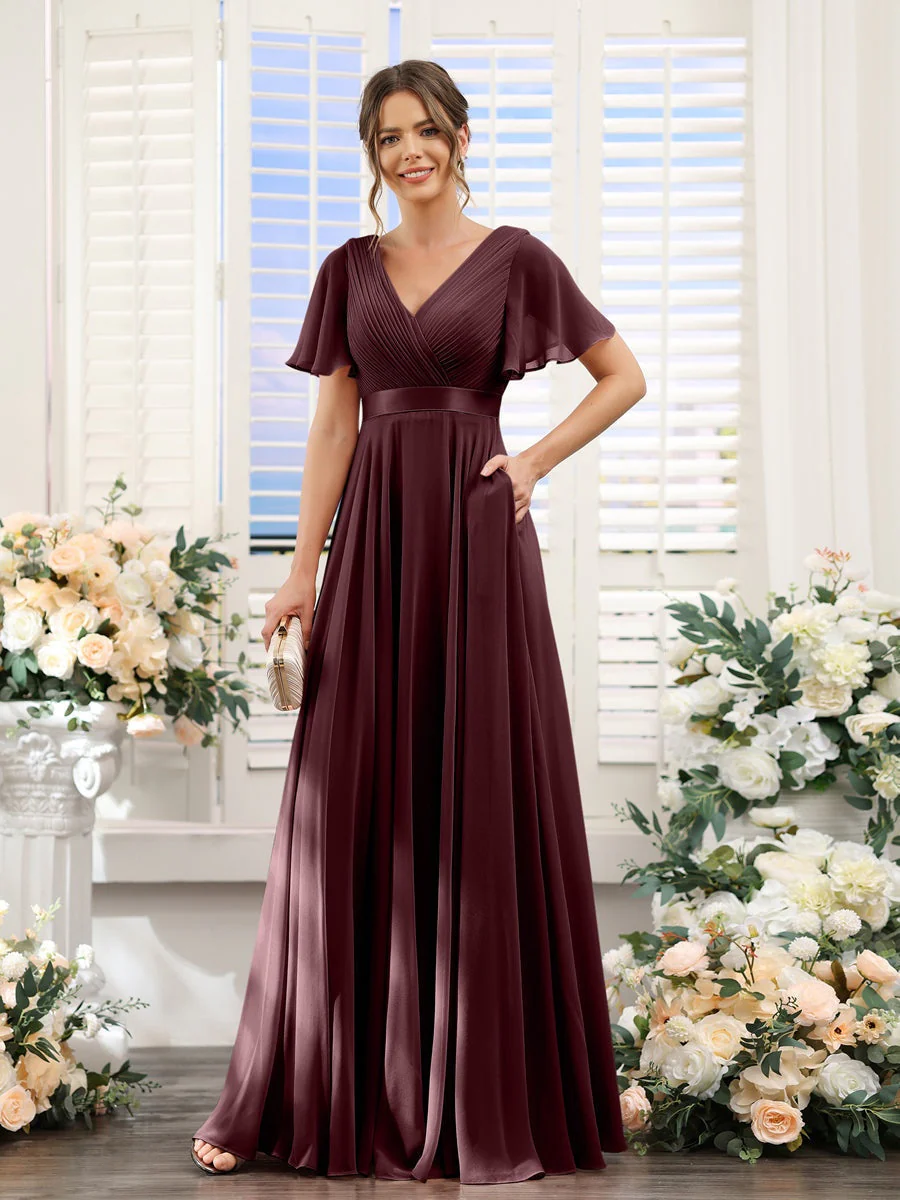 Robe de demoiselle d'honneur trapèze pour femme – Style élégant et formel pour une cérémonie de mariage - Image 22