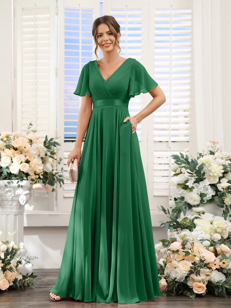 Robe de demoiselle d'honneur trapèze pour femme – Style élégant et formel pour une cérémonie de mariage - Image 23