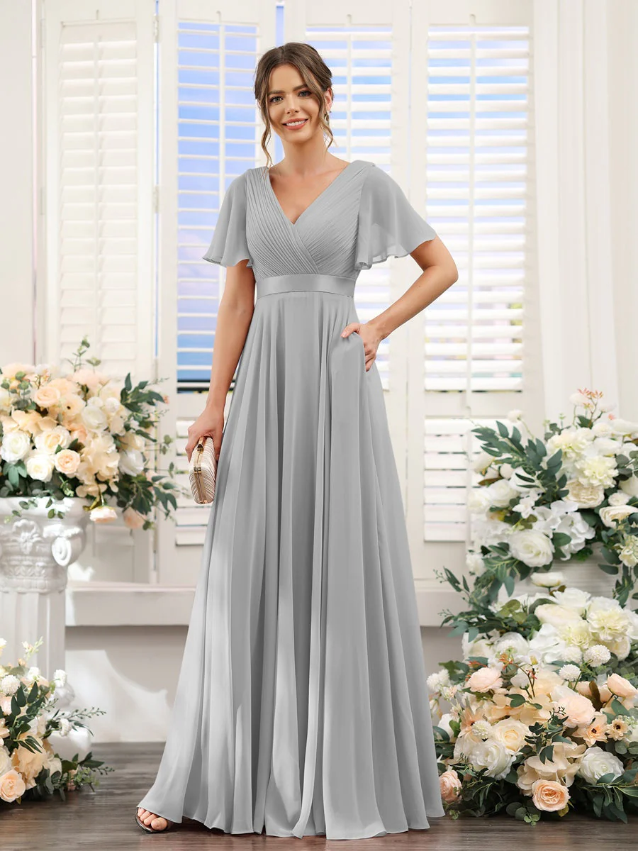 Robe de demoiselle d'honneur trapèze pour femme – Style élégant et formel pour une cérémonie de mariage - Image 24