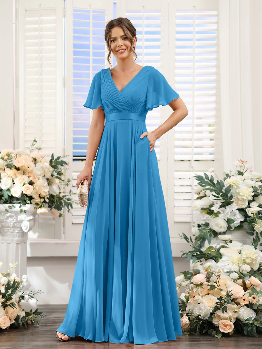 Robe de demoiselle d'honneur trapèze pour femme – Style élégant et formel pour une cérémonie de mariage - Image 26