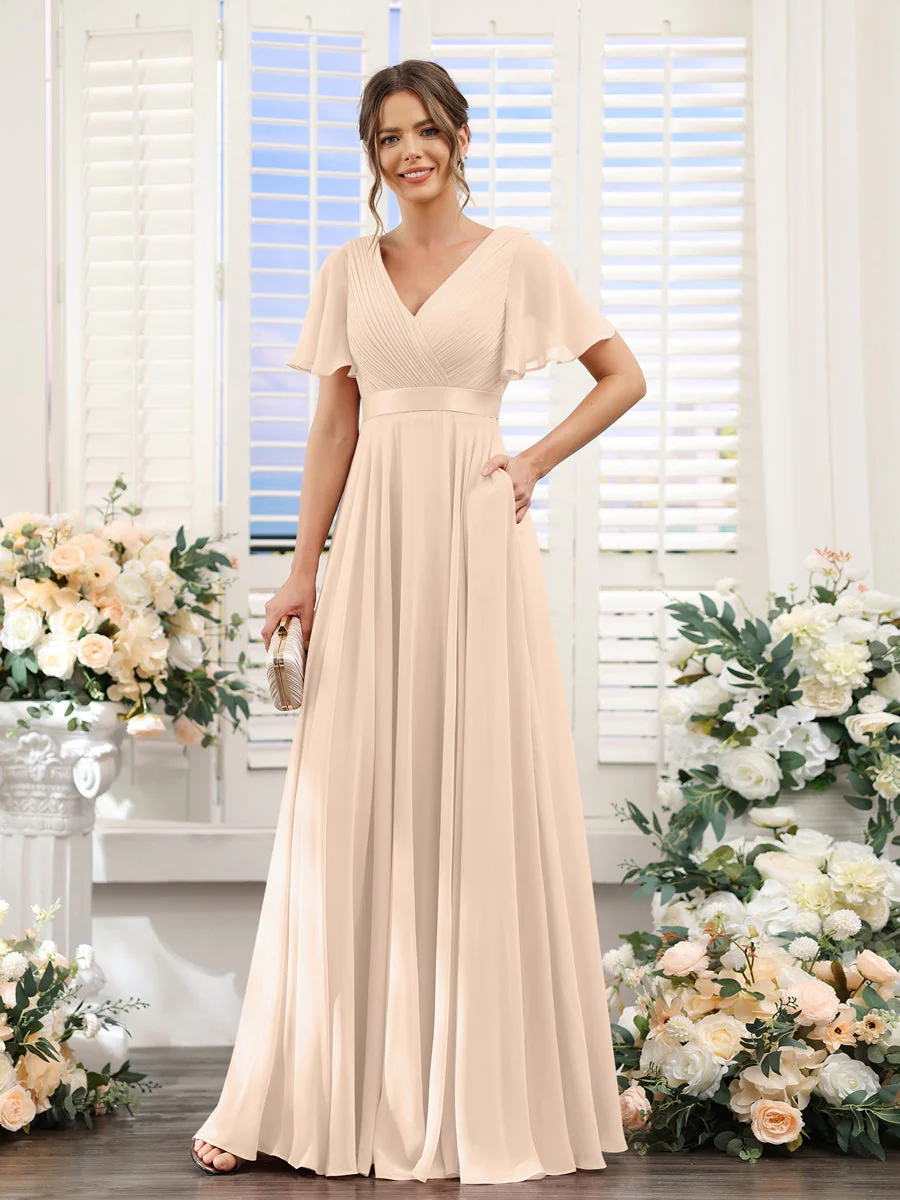 Robe de demoiselle d'honneur trapèze pour femme – Style élégant et formel pour une cérémonie de mariage - Image 28