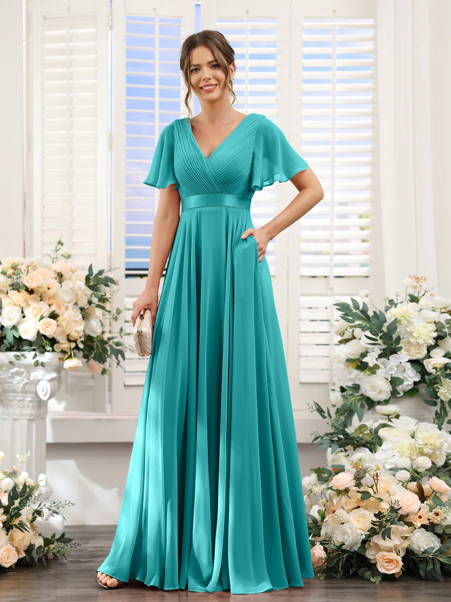 Robe de demoiselle d'honneur trapèze pour femme – Style élégant et formel pour une cérémonie de mariage - Image 34