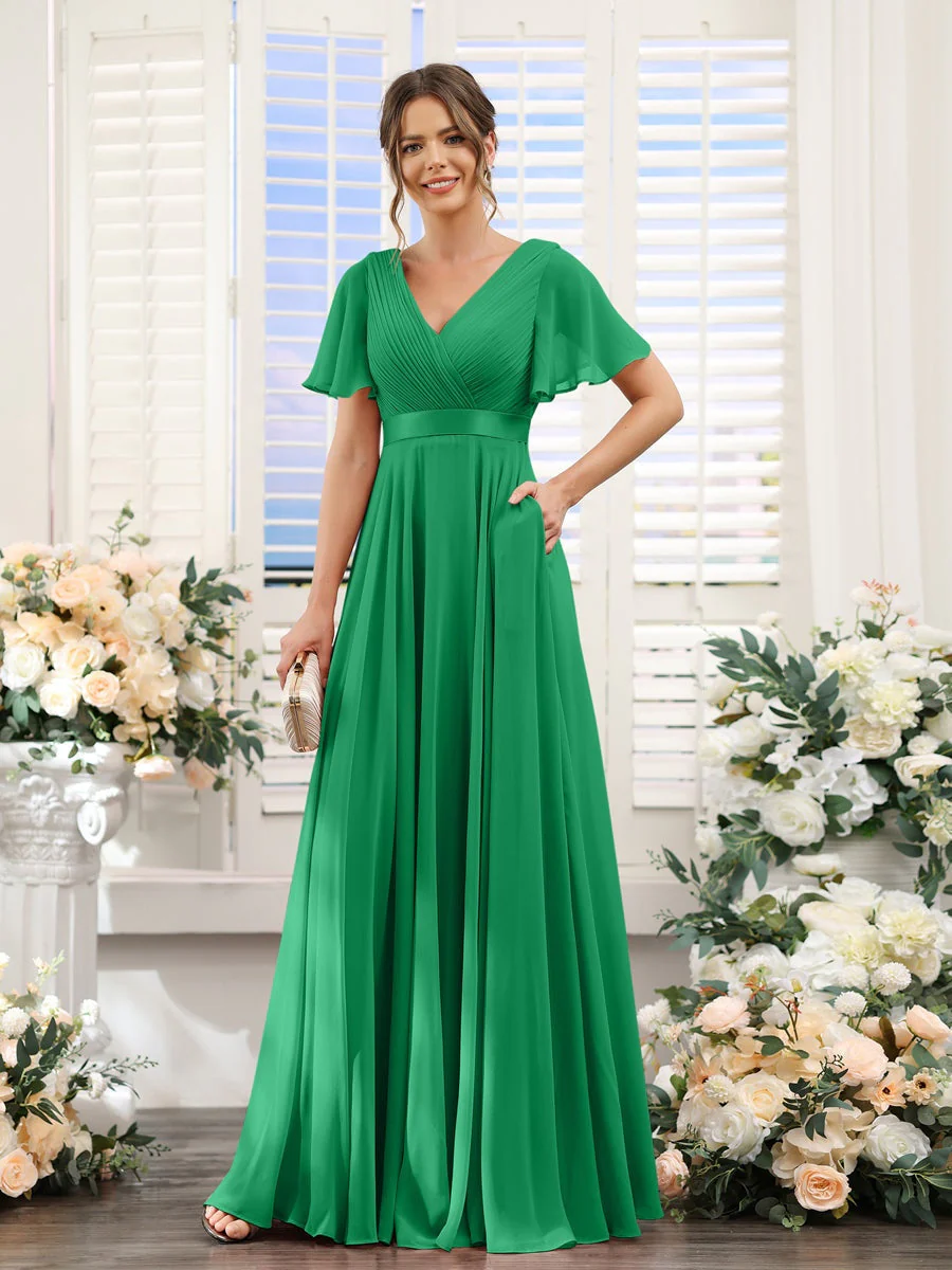 Robe de demoiselle d'honneur trapèze pour femme – Style élégant et formel pour une cérémonie de mariage - Image 39