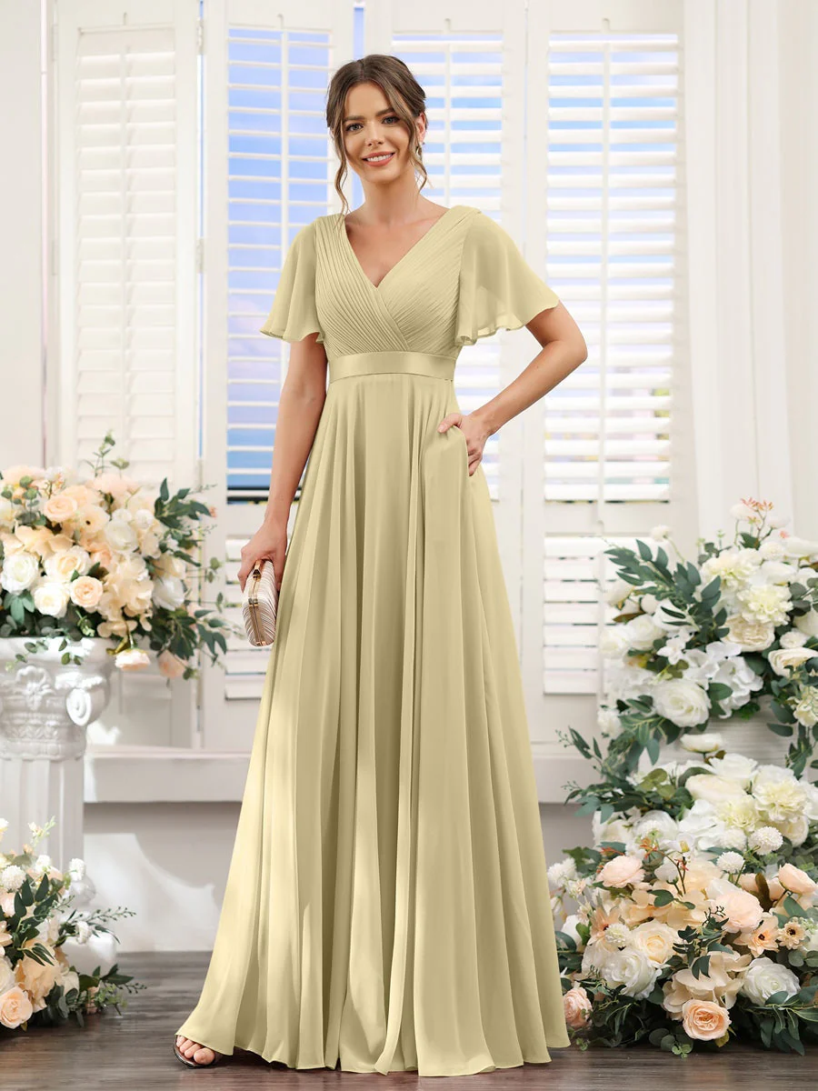 Robe de demoiselle d'honneur trapèze pour femme – Style élégant et formel pour une cérémonie de mariage - Image 41