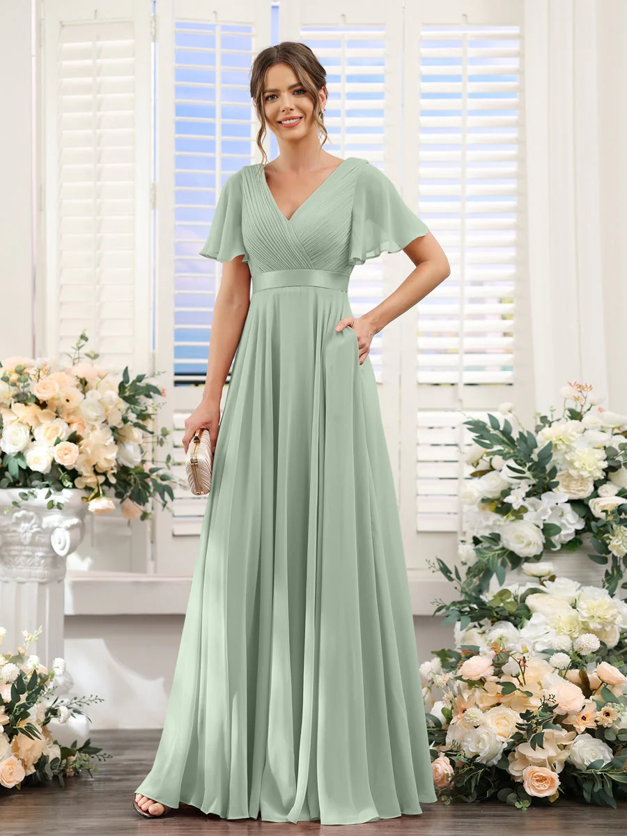 Robe de demoiselle d'honneur trapèze pour femme – Style élégant et formel pour une cérémonie de mariage - Image 42