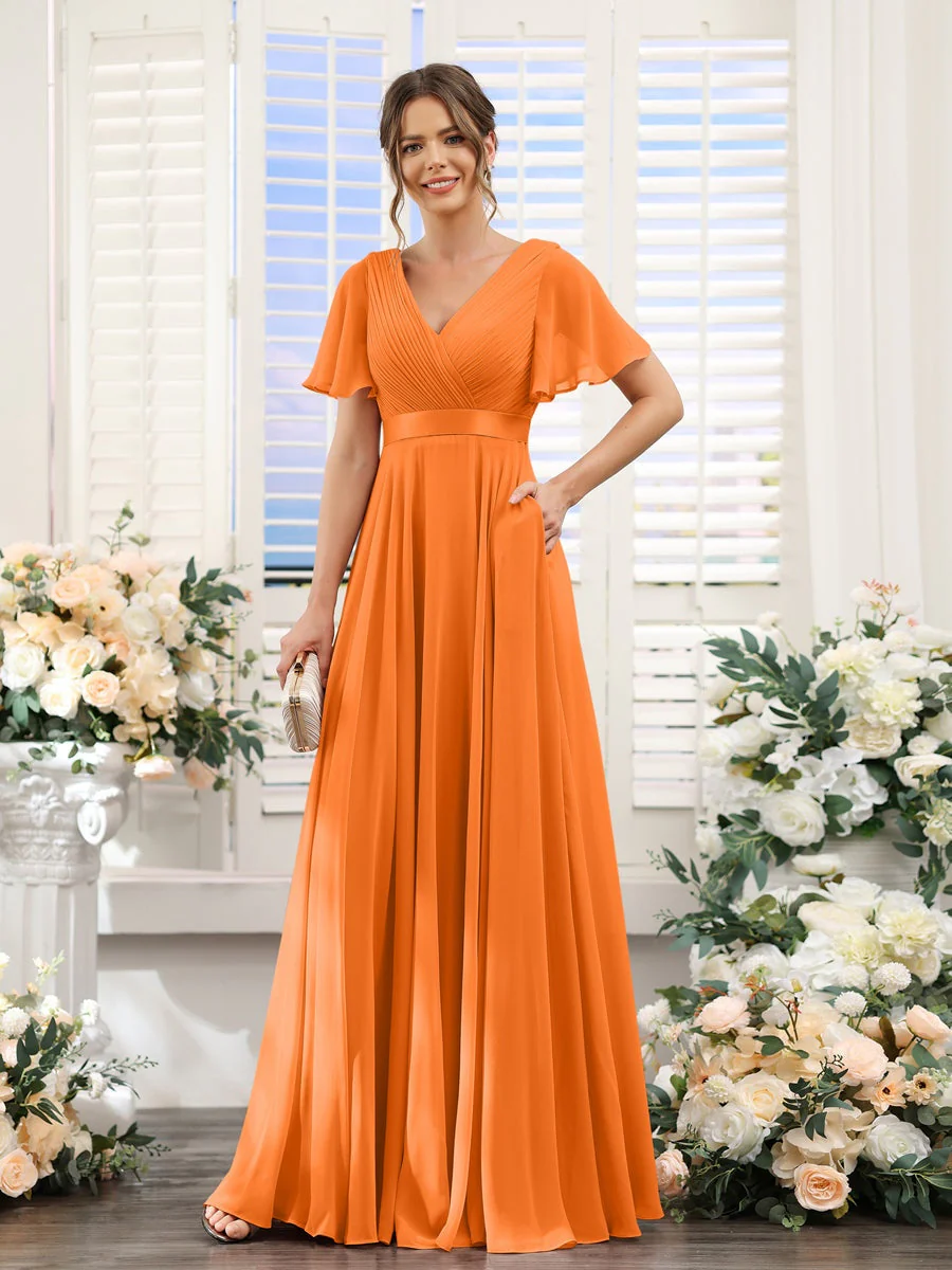Robe de demoiselle d'honneur trapèze pour femme – Style élégant et formel pour une cérémonie de mariage - Image 45
