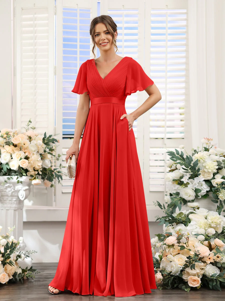 Robe de demoiselle d'honneur trapèze pour femme – Style élégant et formel pour une cérémonie de mariage - Image 49
