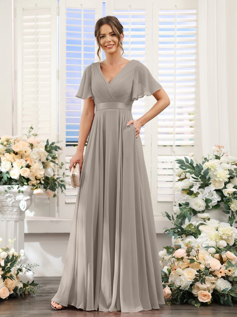 Robe de demoiselle d'honneur trapèze pour femme – Style élégant et formel pour une cérémonie de mariage - Image 50